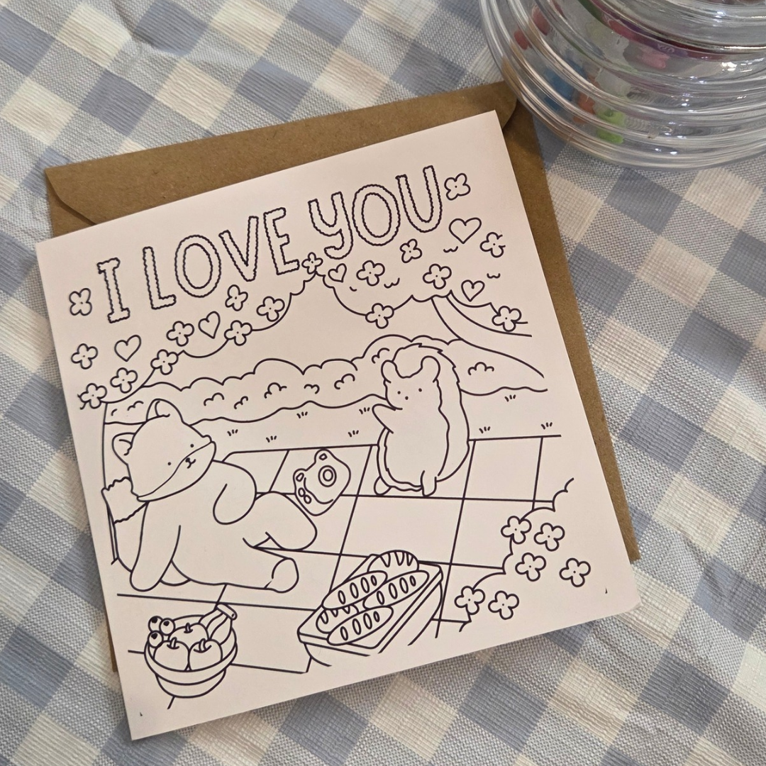 I LOVE YOU COLOURING CARD