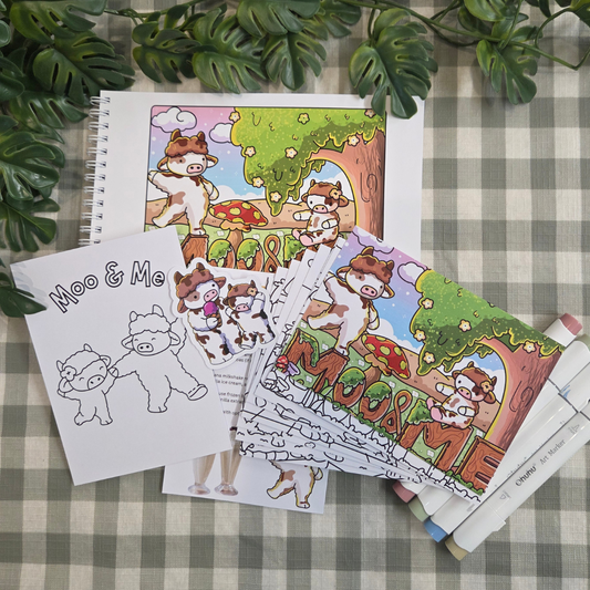 ** NEW ** MOO & ME MINI A5 COLOURING BOOK BUNDLE