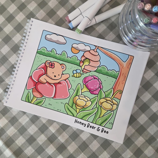 **LOW STOCK** HONEY BEAR & BEE COLOURING BOOK