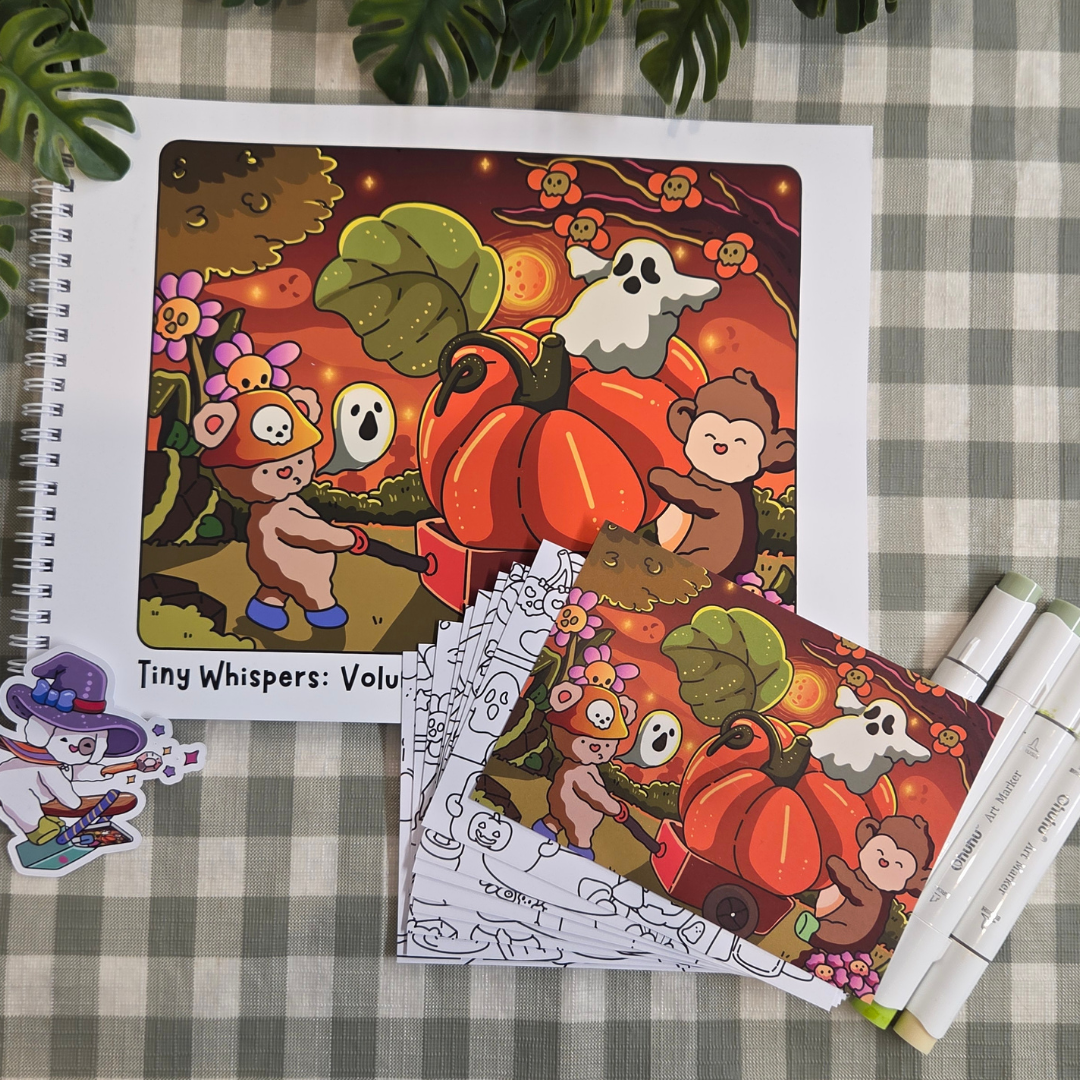** NEW ** TINY WHISPERS: VOLUME 2 - THE HALLOWEEN ONE COLOURING BOOK BUNDLE