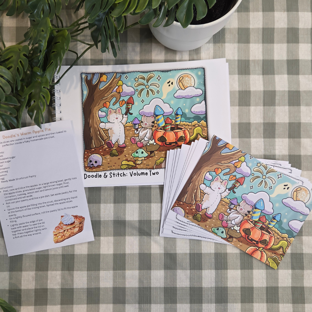 ** NEW ** DOODLE & STITCH: VOLUME 2 - AUTUMN EDITION MINI A5 COLOURING BOOK BUNDLE