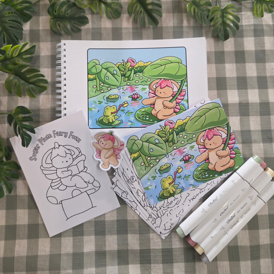 SUGAR PLUM FAIRY FUZZ - MINI A5 COLOURING BOOK BUNDLE