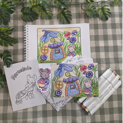MARMALADE MOUSE - MINI A5 COLOURING BOOK BUNDLE