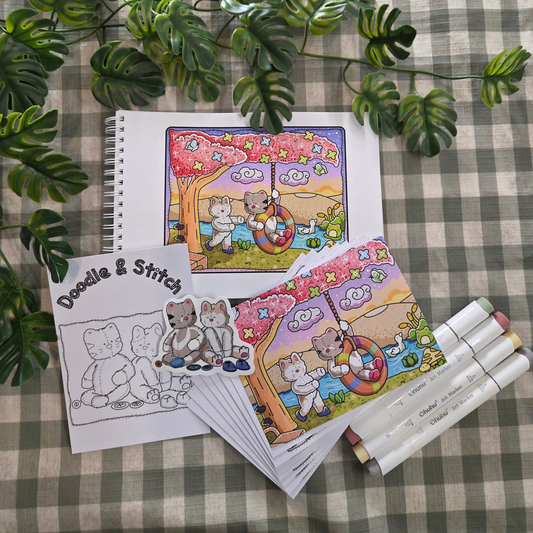 **NEW** DOODLE & STITCH MINI A5 COLOURING BOOK BUNDLE