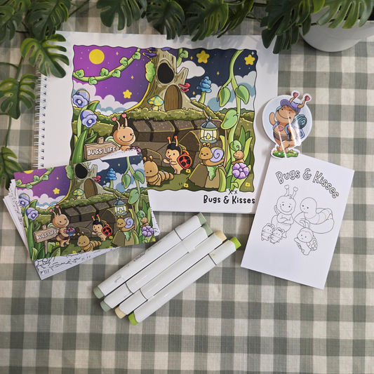 ** NEW ** BUGS & KISSES COLOURING BOOK BUNDLE