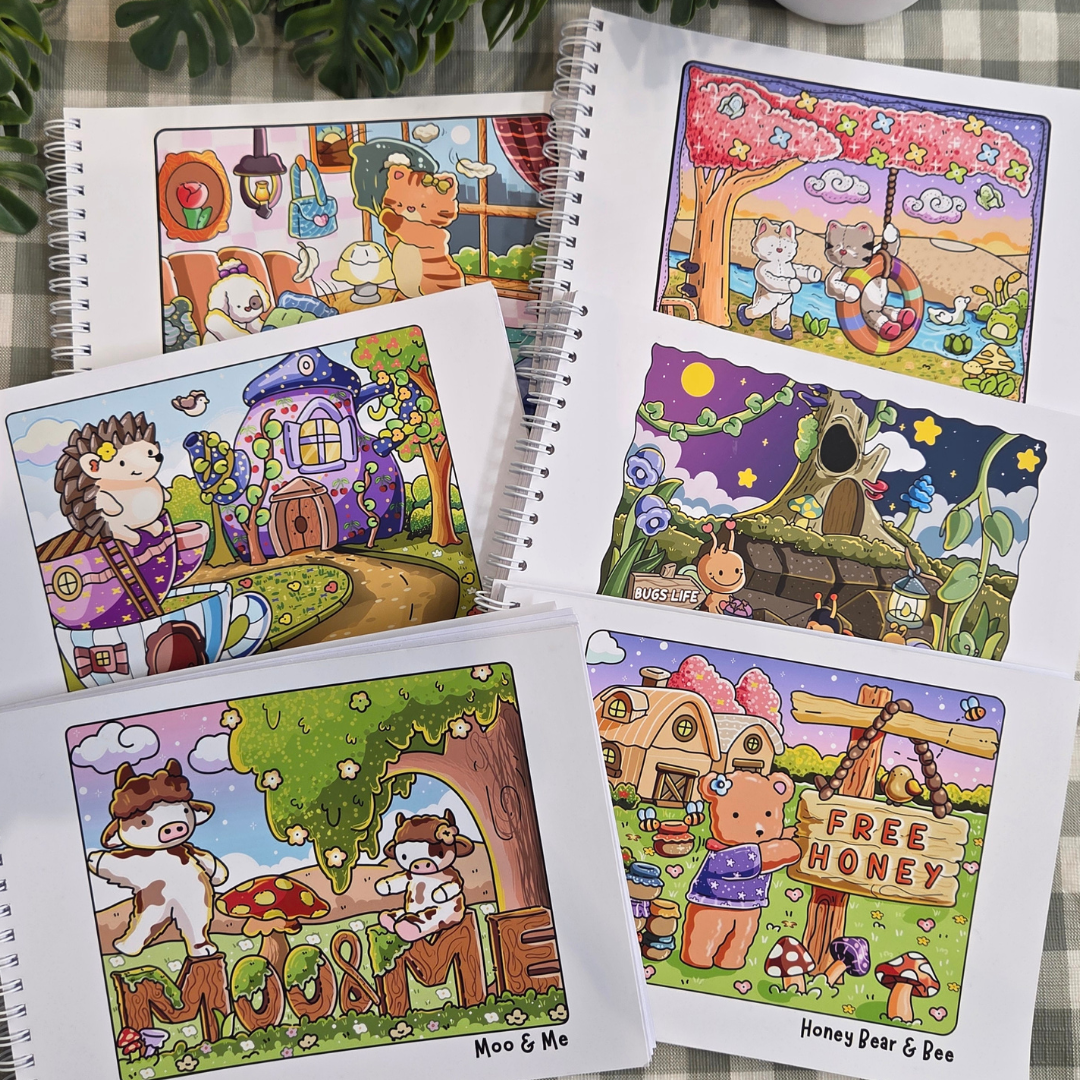 ** NEW ** SET 2 BUNDLE OF 6 OUR NEWEST COLOURING BOOKS MINI A5