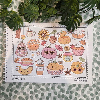 ***NEW*** DOODLE WITH ME VOL 1  &  2 BUNDLE - TRACE & COLOUR RELAXATION BOOK