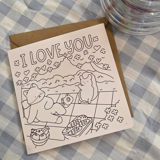 I LOVE YOU COLOURING CARD