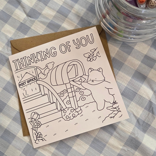THINKING OF YOU COLOURING CARD