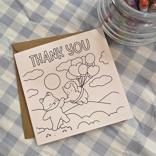 THANK YOU COLOURING CARD